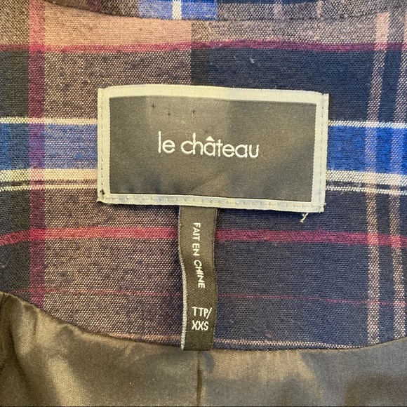 Le Château grey and blue plaid jacket - Picture 8 of 8